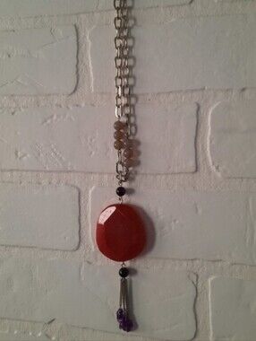 3/$40 Lia Sophia Genuine Pink Agate & Amethyst 'Boysenberry' Necklace